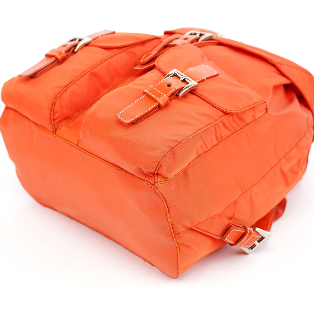 B6677 Orange Tessuto Vela Nylon Backpack