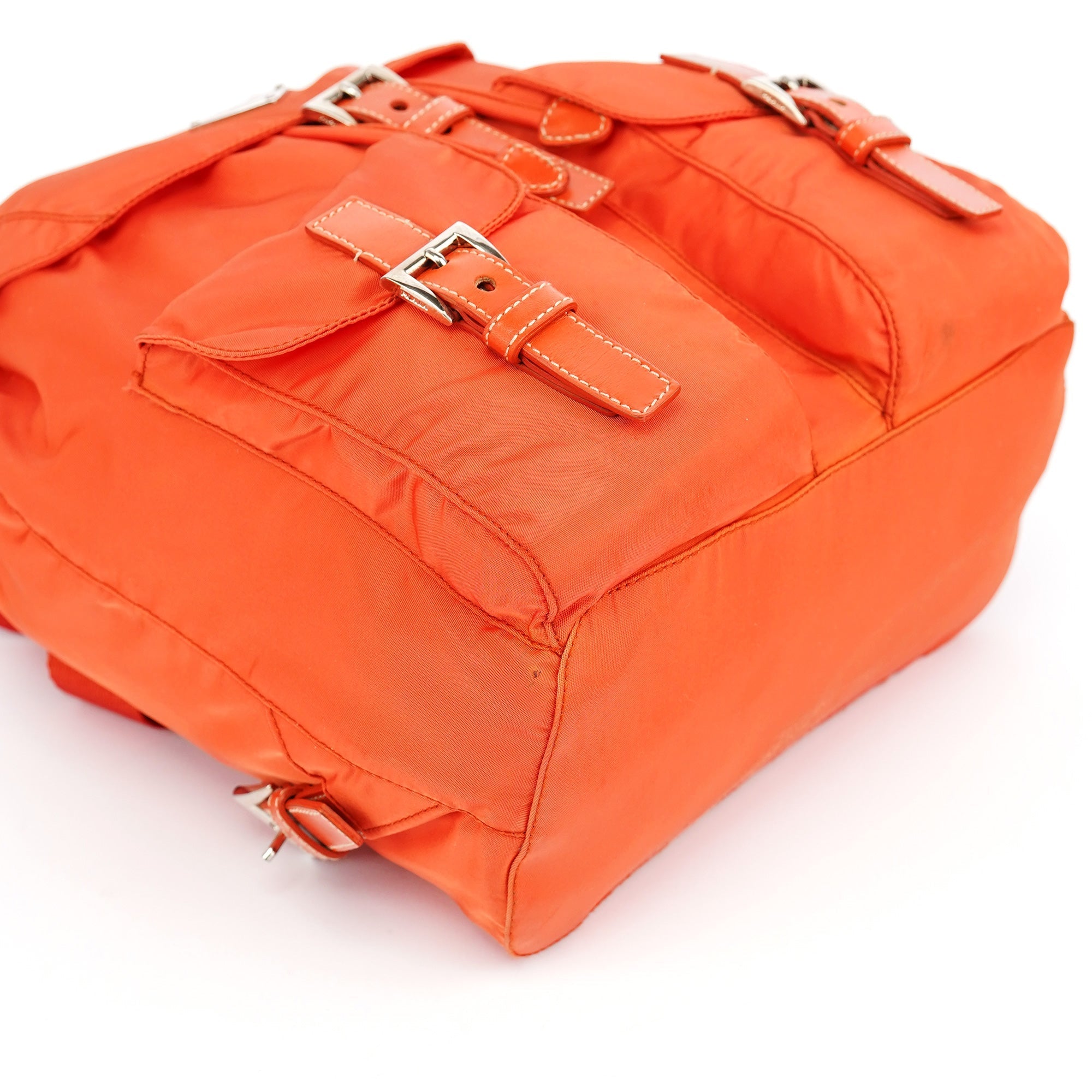B6677 Orange Tessuto Vela Nylon Backpack