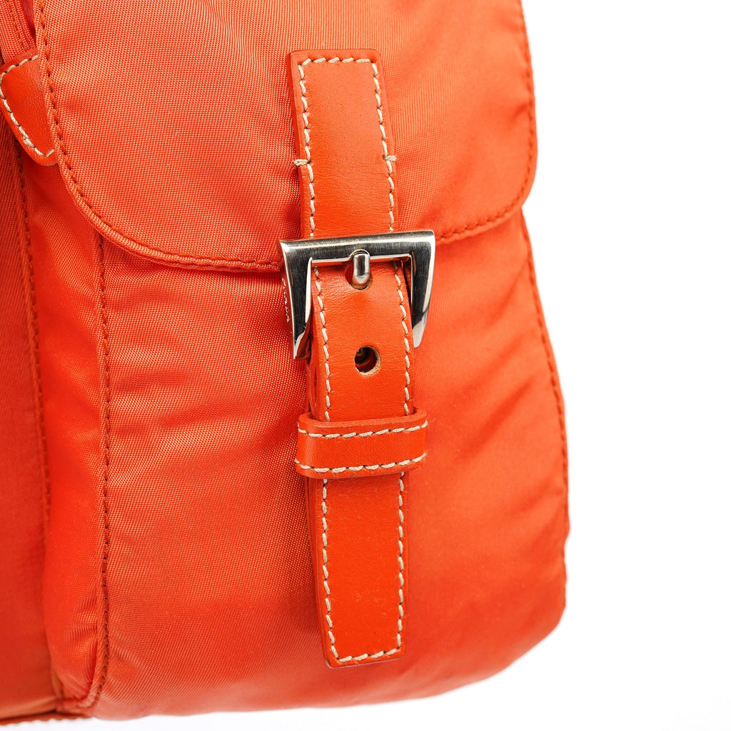 B6677 Orange Tessuto Vela Nylon Backpack