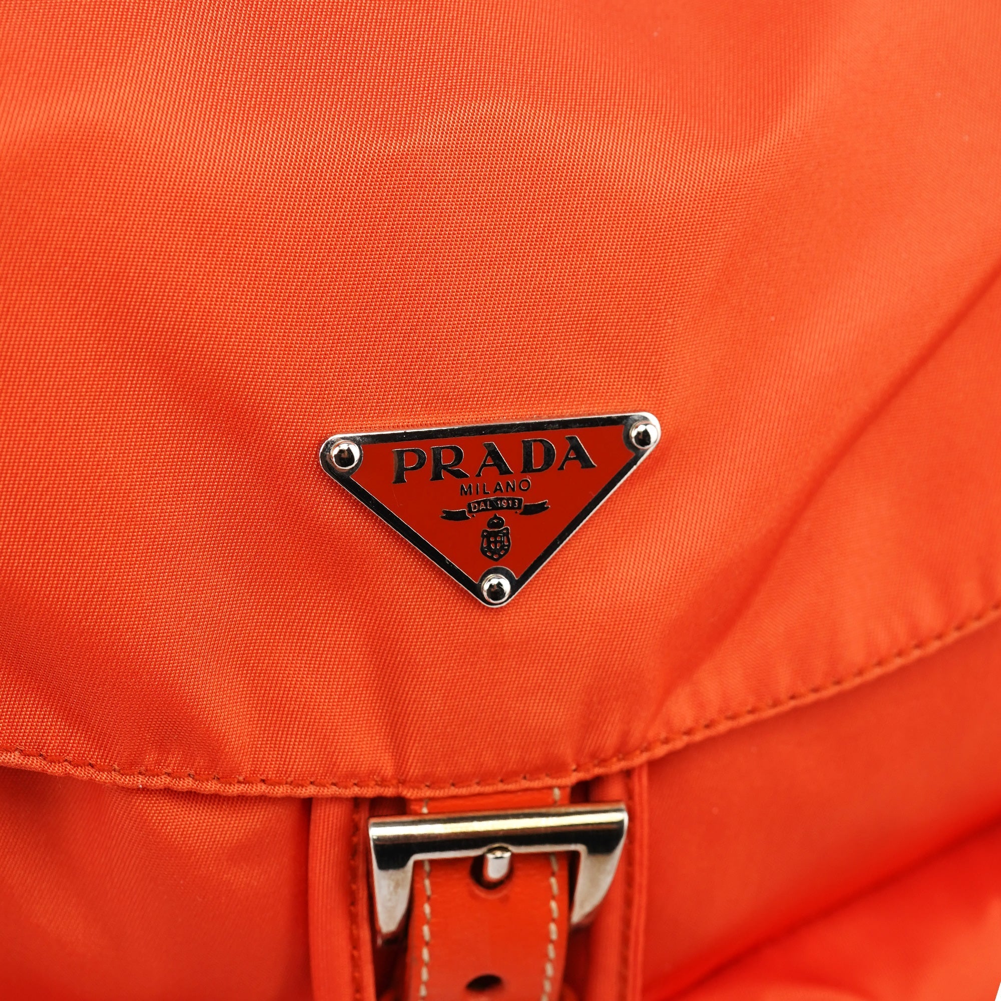 B6677 Orange Tessuto Vela Nylon Backpack