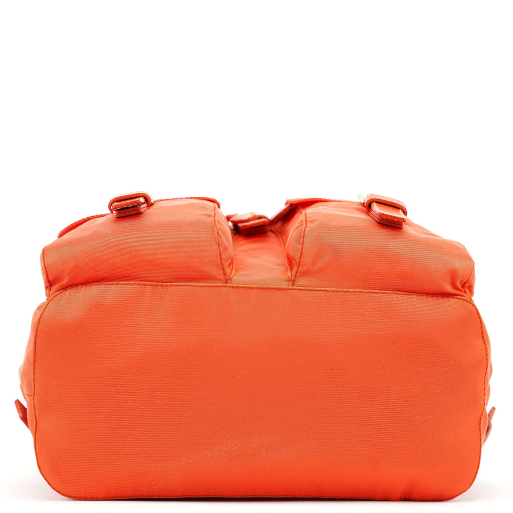 B6677 Orange Tessuto Vela Nylon Backpack