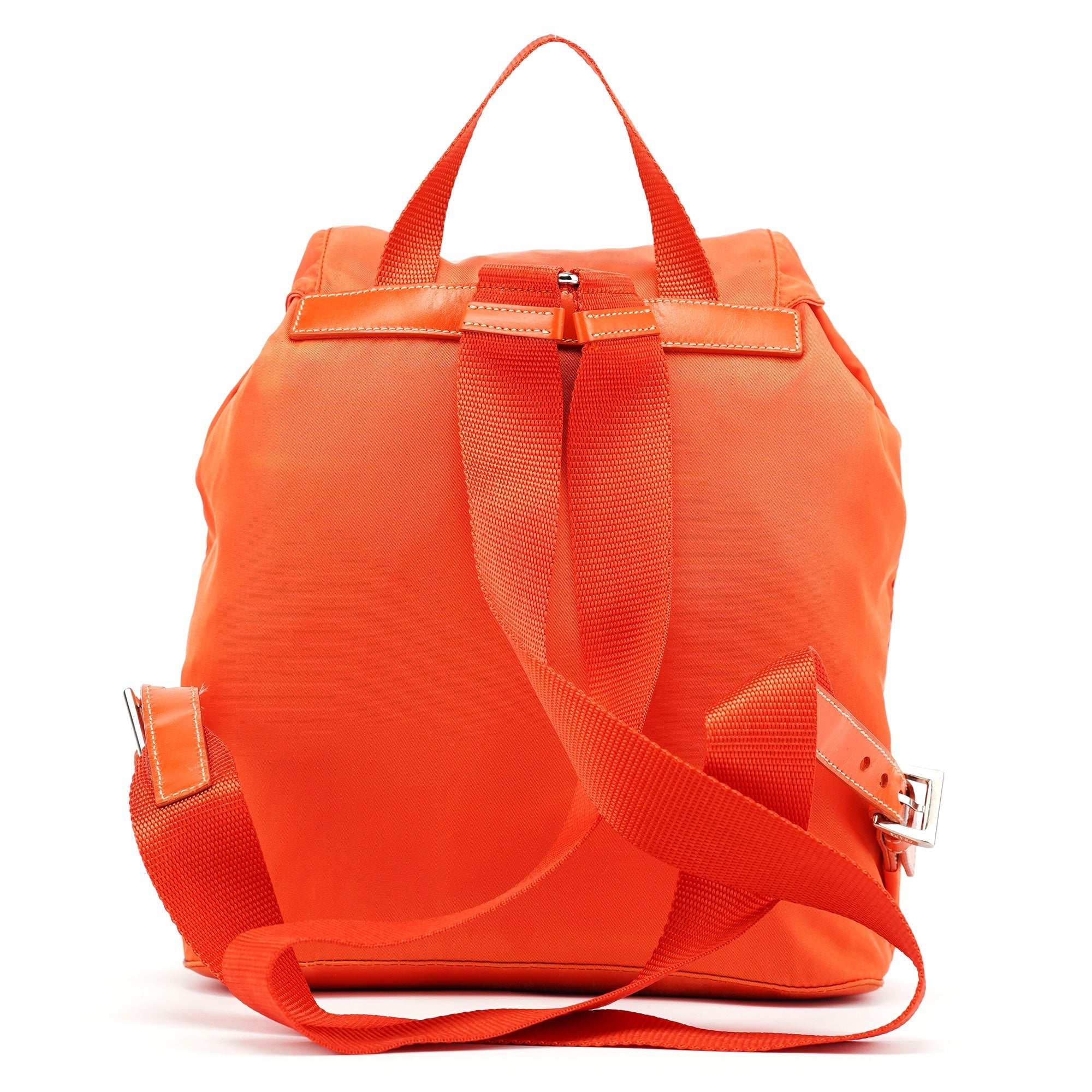 B6677 Orange Tessuto Vela Nylon Backpack