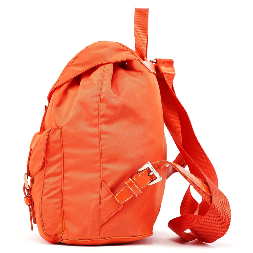 B6677 Orange Tessuto Vela Nylon Backpack