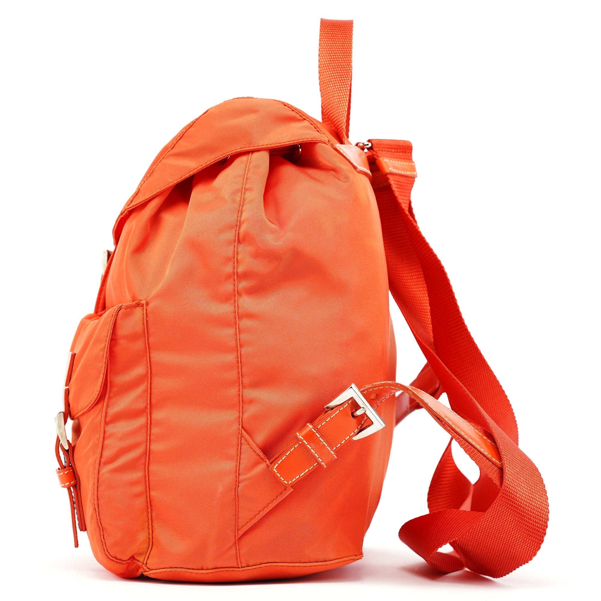B6677 Orange Tessuto Vela Nylon Backpack