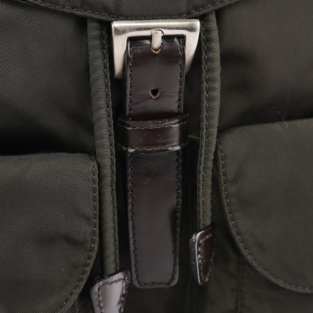B6677F Green Tessuto Vela Backpack