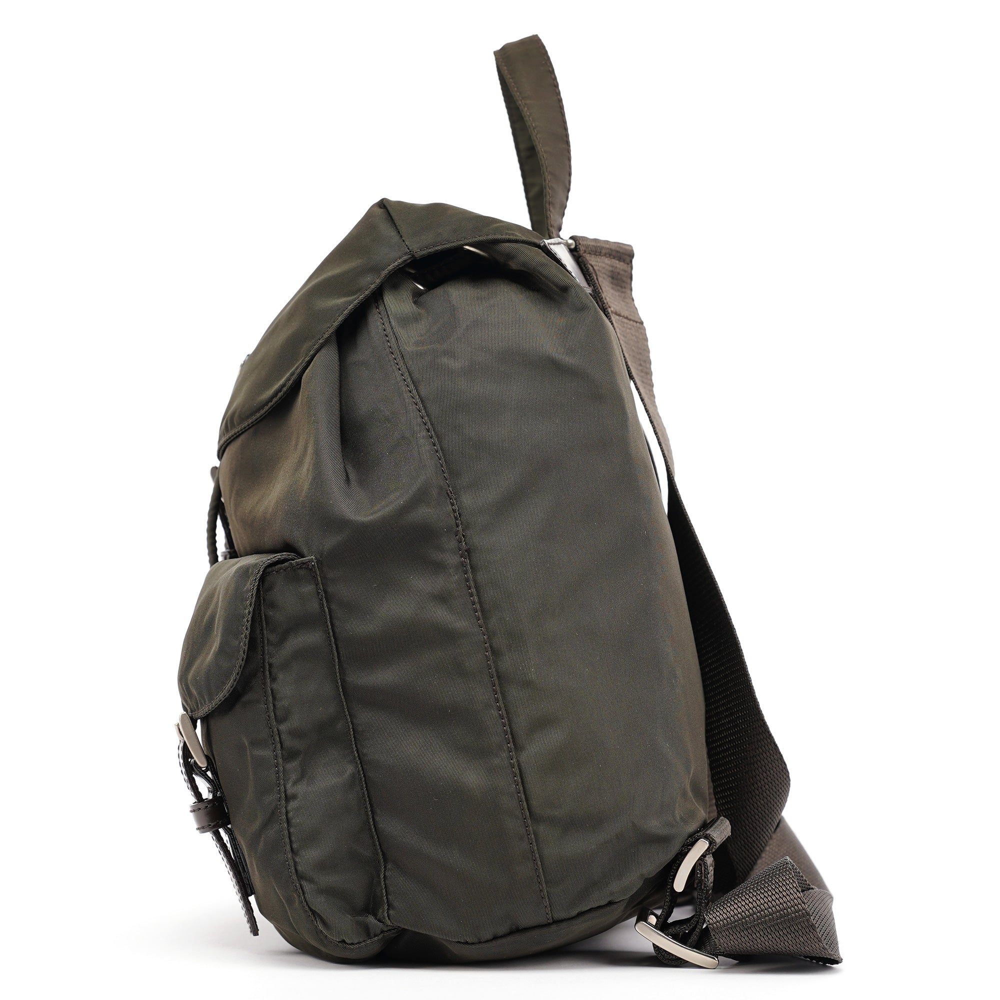 B6677F Green Tessuto Vela Backpack