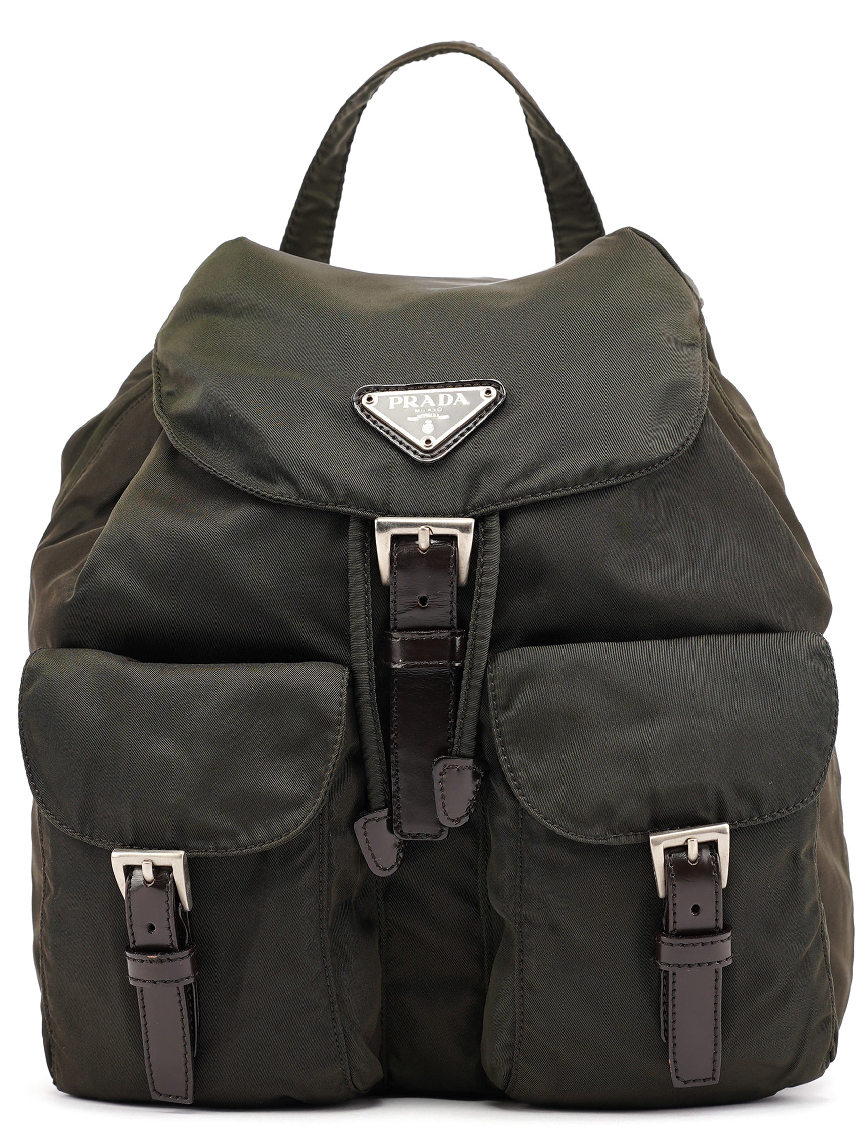 B6677F Green Tessuto Vela Backpack