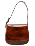 B6680 Brown Stampa Giraffa Shoulder Bag
