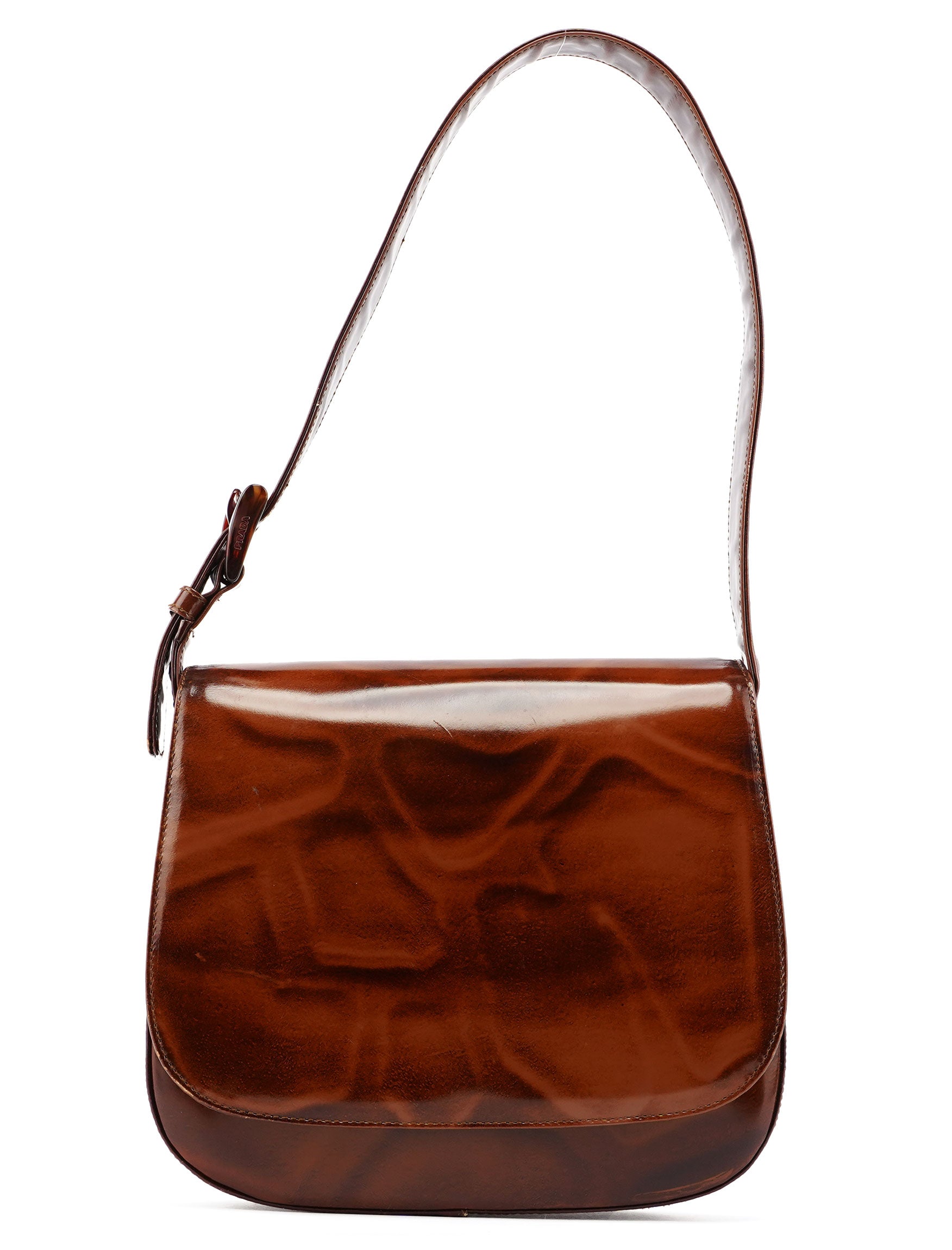 B6680 Brown Stampa Giraffa Shoulder Bag