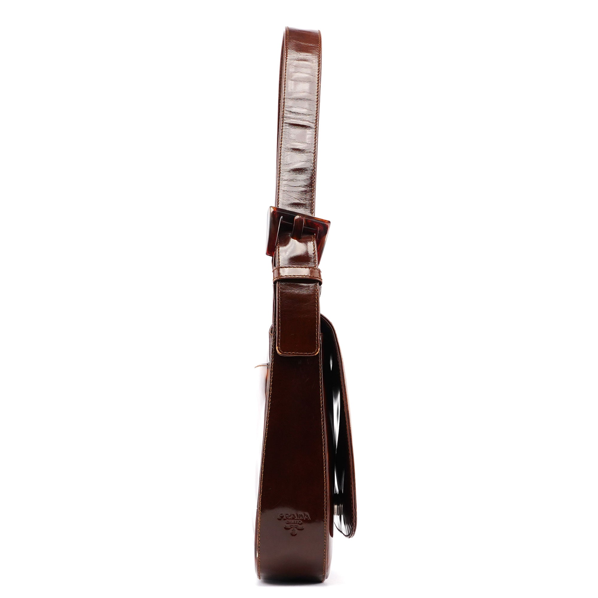 B6680 Brown Stampa Giraffa Shoulder Bag