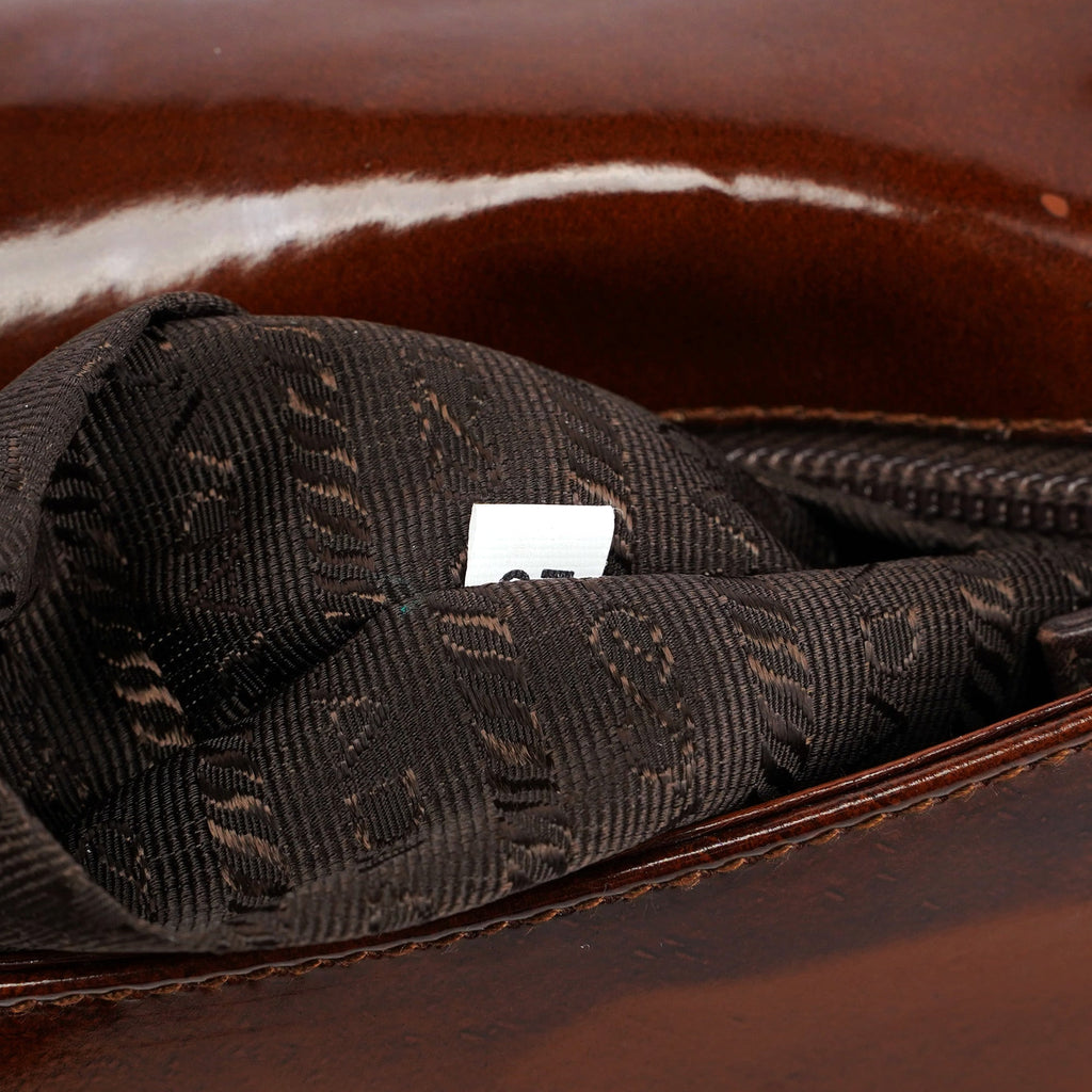 B6680 Brown Stampa Giraffa Shoulder Bag