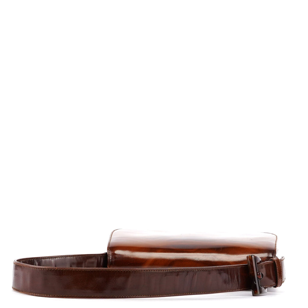 B6680 Brown Stampa Giraffa Shoulder Bag