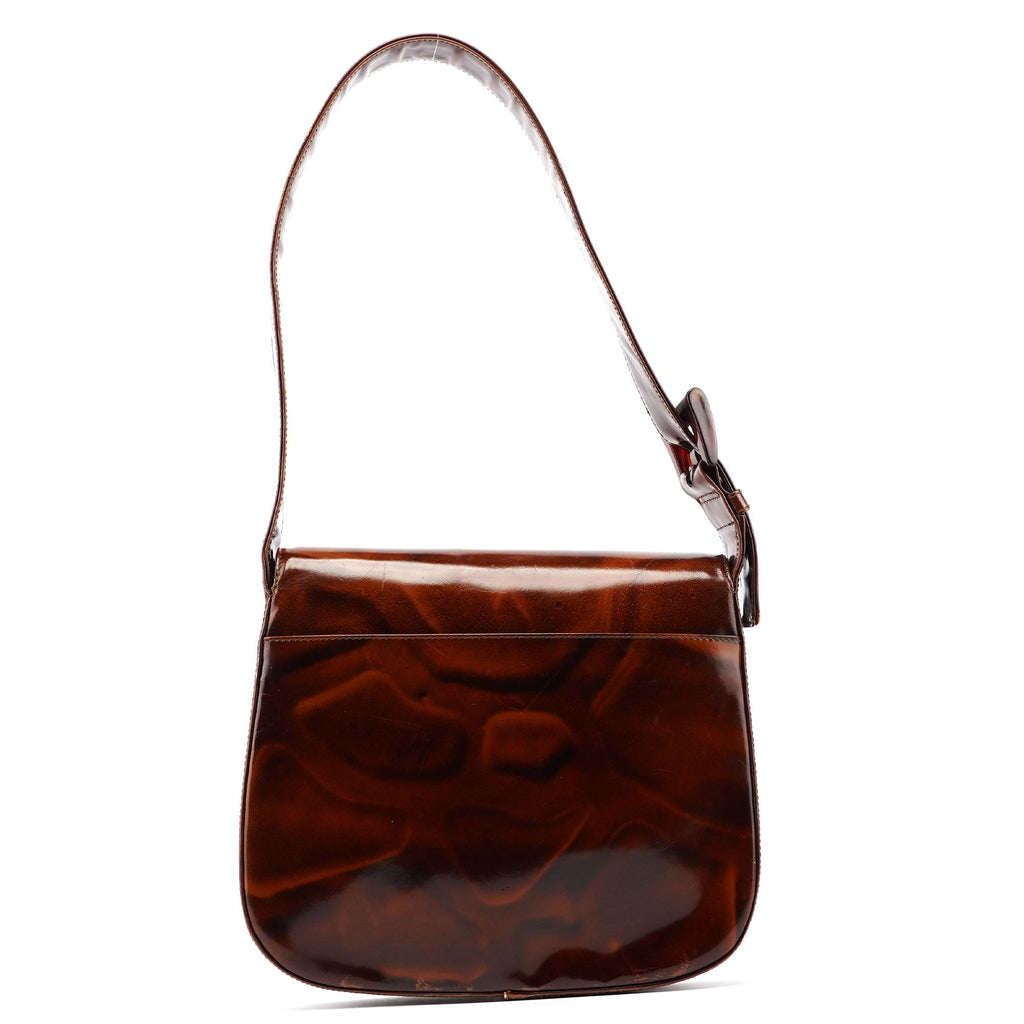 B6680 Brown Stampa Giraffa Shoulder Bag