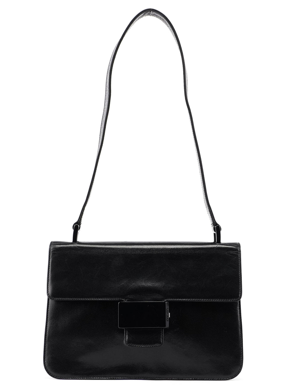 B7020 Black Madras Calfskin Shoulder Bag