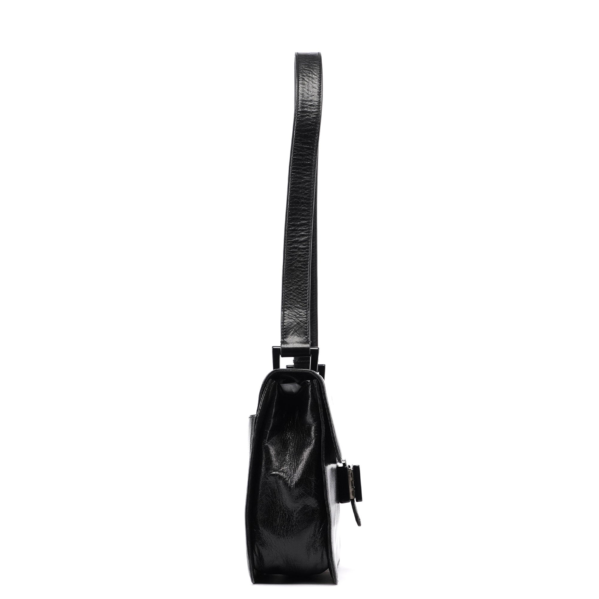 B7020 Black Madras Calfskin Shoulder Bag