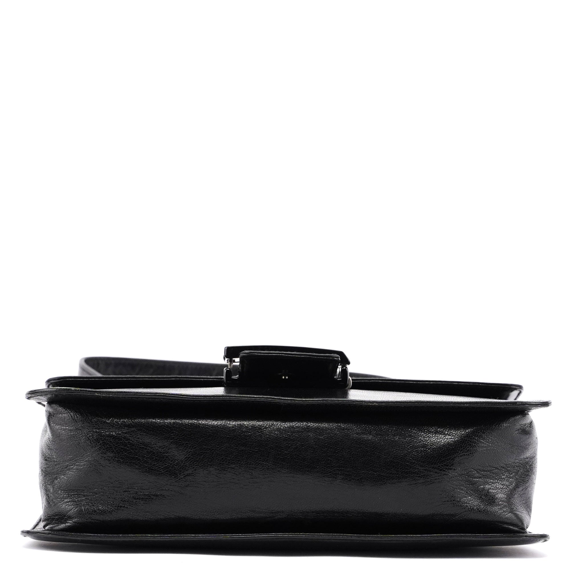 B7020 Black Madras Calfskin Shoulder Bag