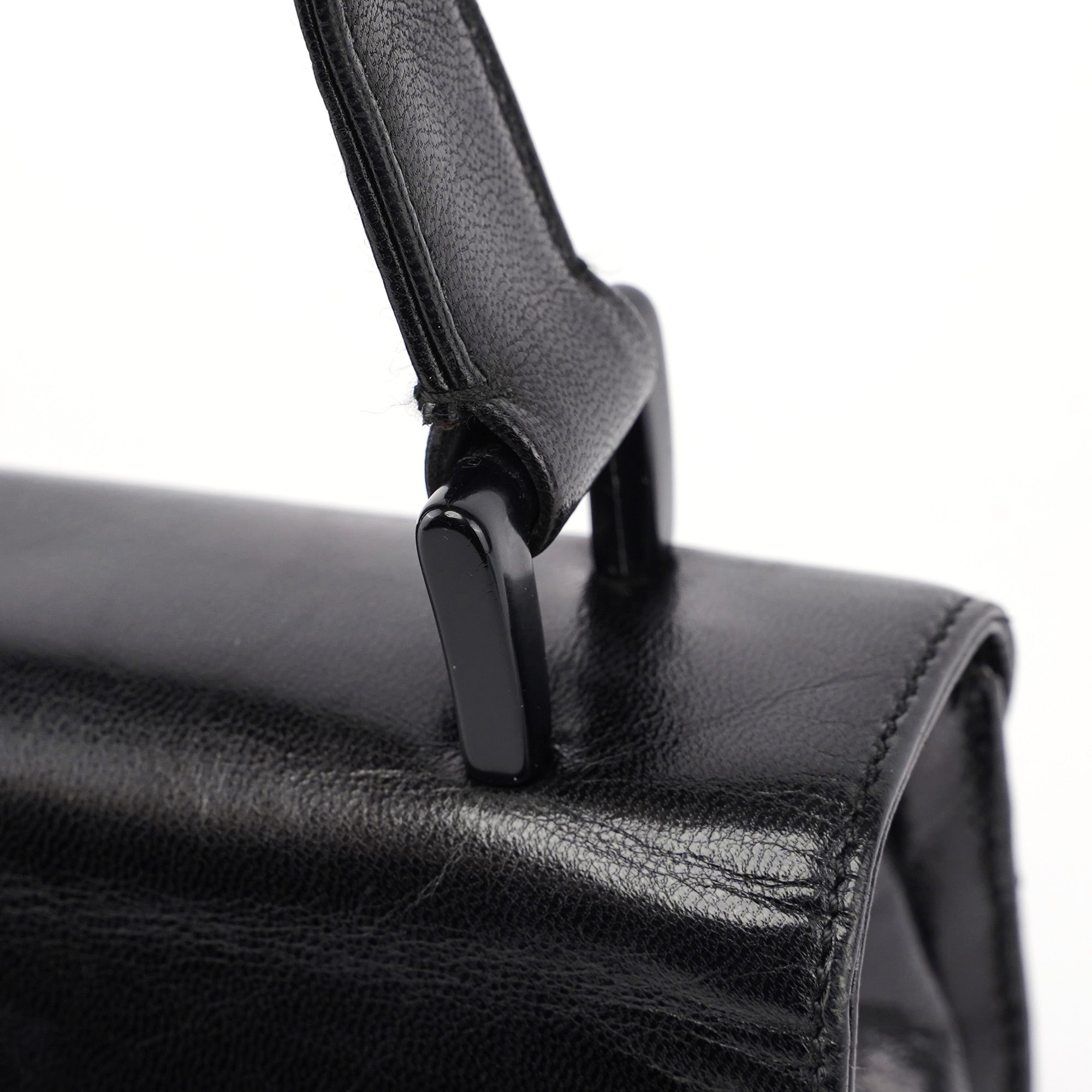 B7020 Black Madras Calfskin Shoulder Bag