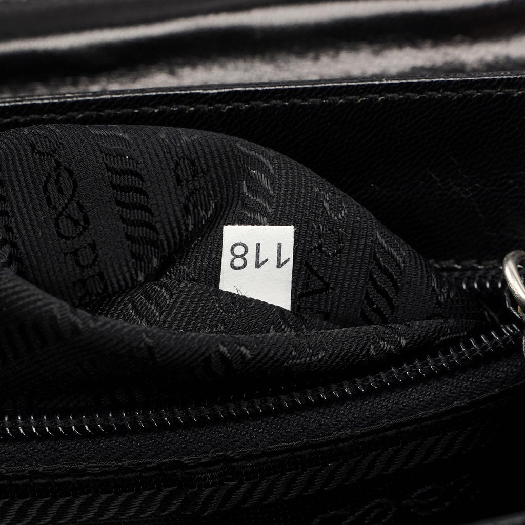 B7020 Black Madras Calfskin Shoulder Bag