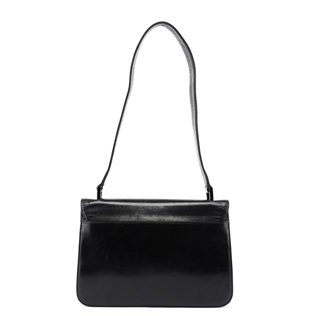 B7020 Black Madras Calfskin Shoulder Bag