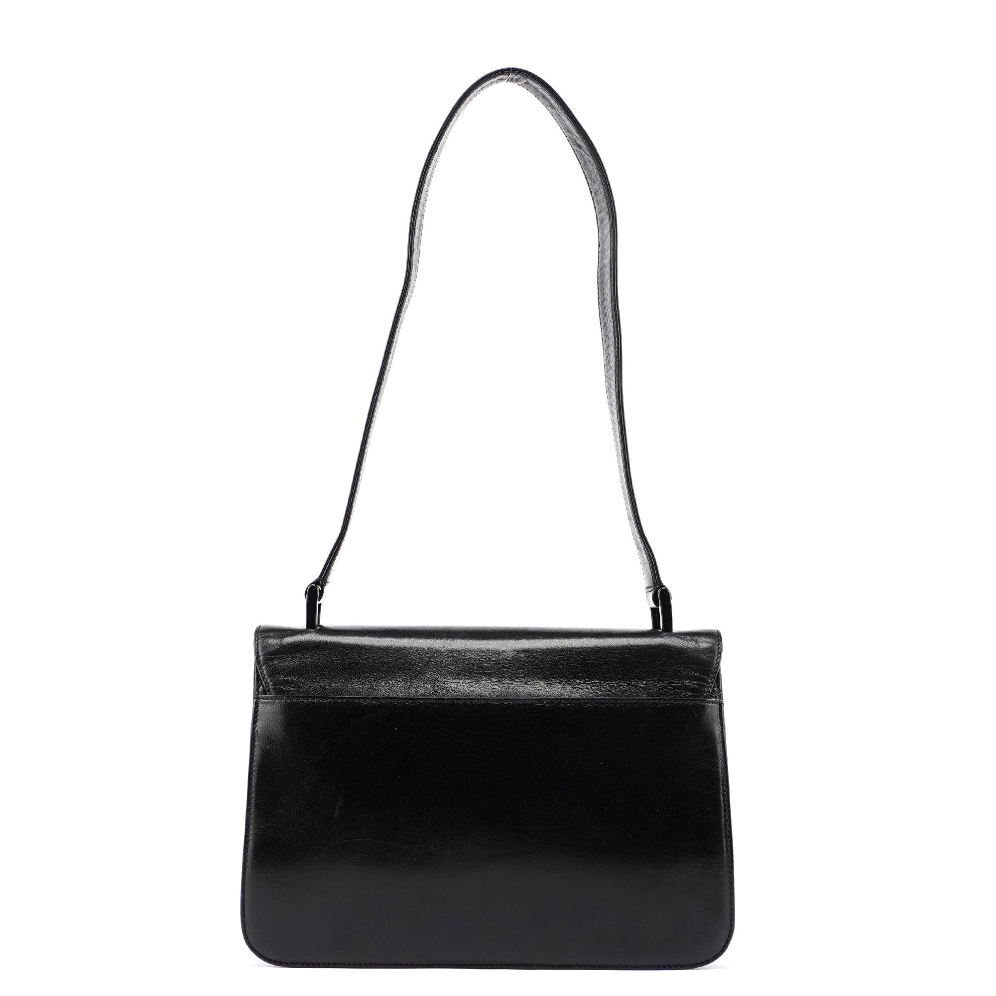 B7020 Black Madras Calfskin Shoulder Bag