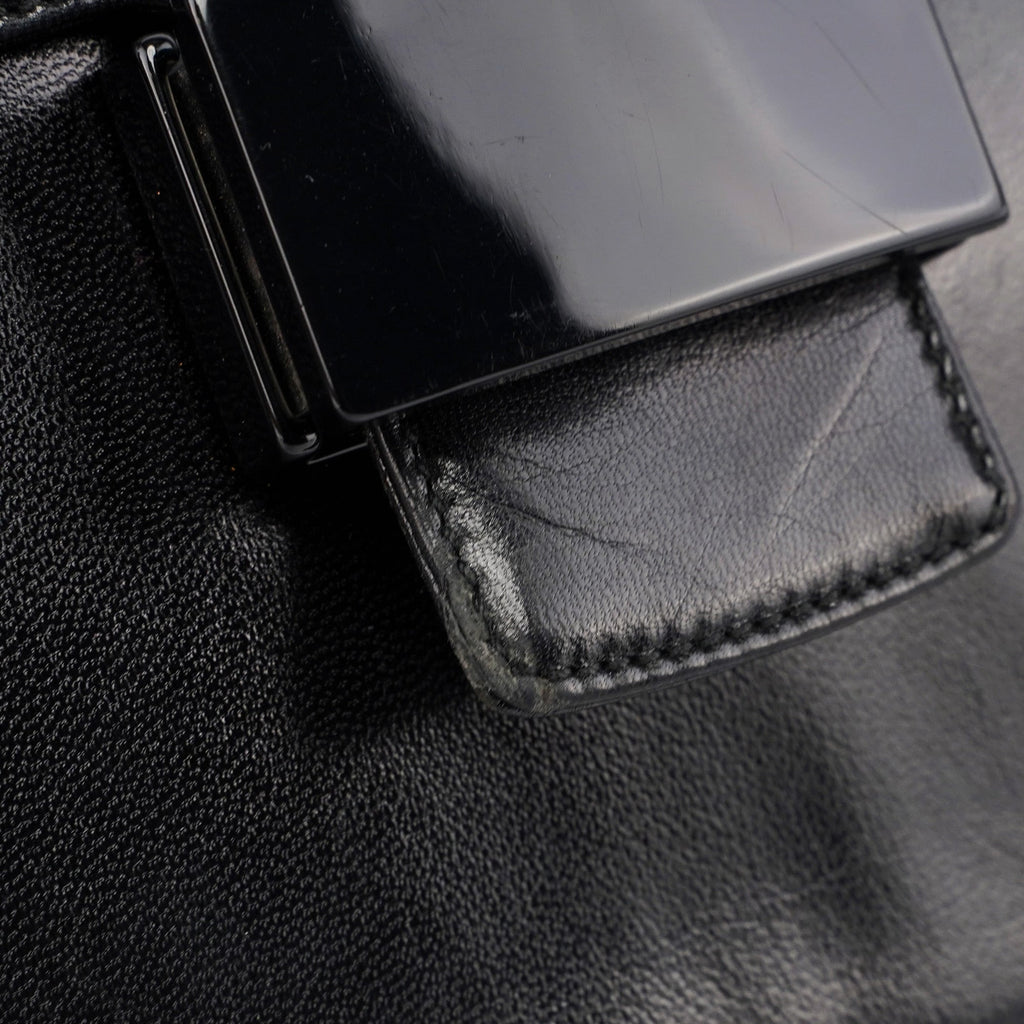 B7020 Black Madras Calfskin Shoulder Bag