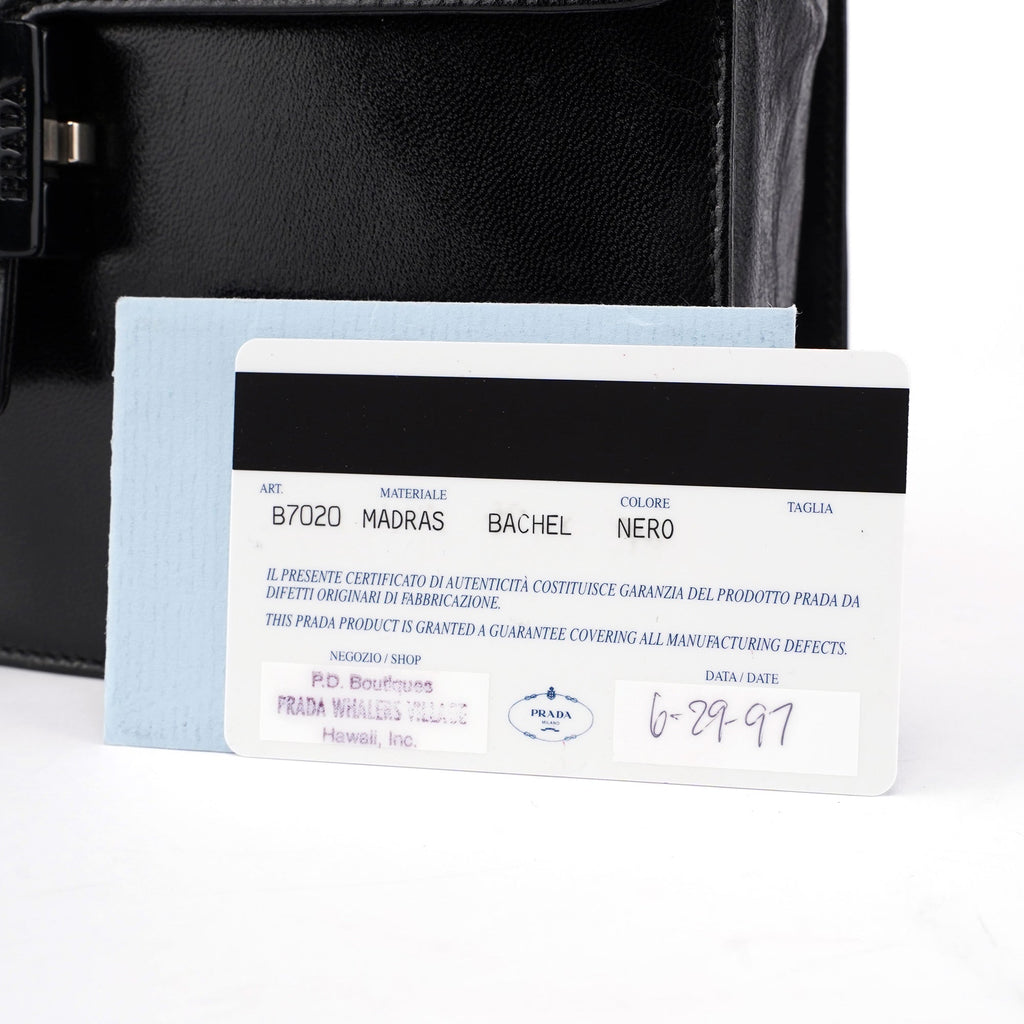 B7020 Black Madras Calfskin Shoulder Bag