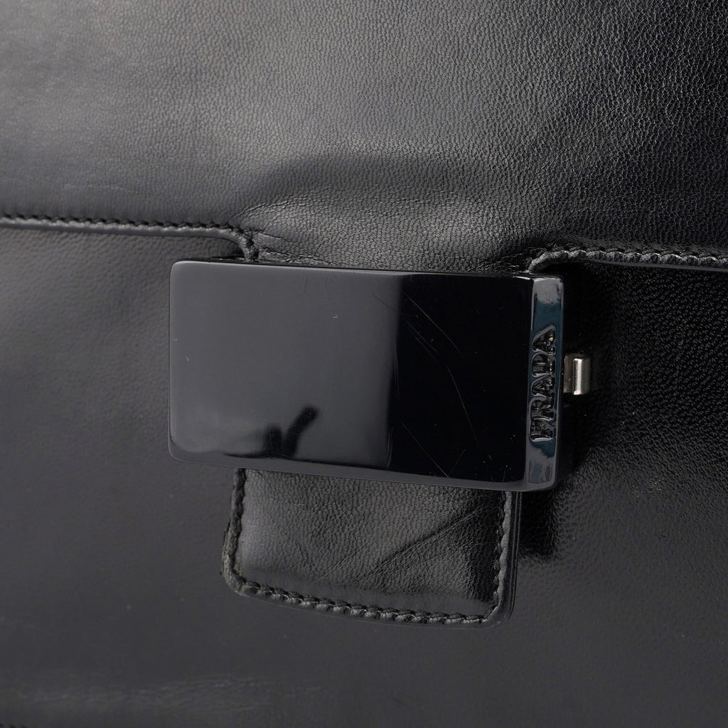 B7020 Black Madras Calfskin Shoulder Bag