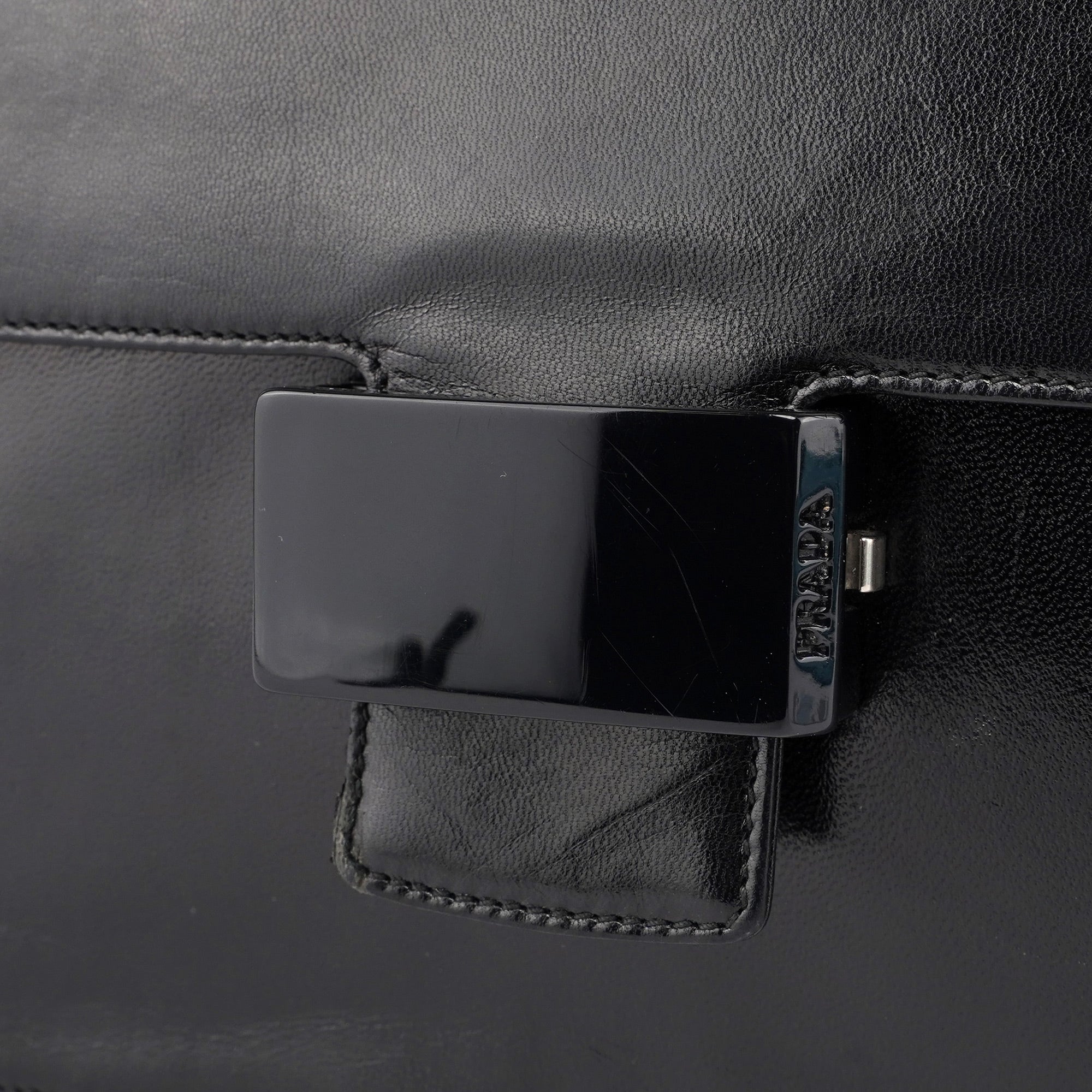 B7020 Black Madras Calfskin Shoulder Bag