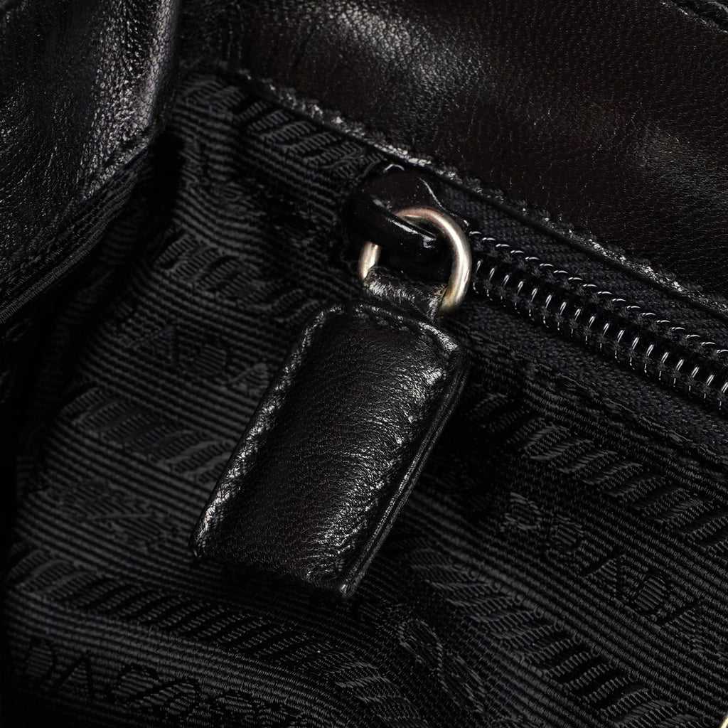 B7020 Black Madras Calfskin Shoulder Bag