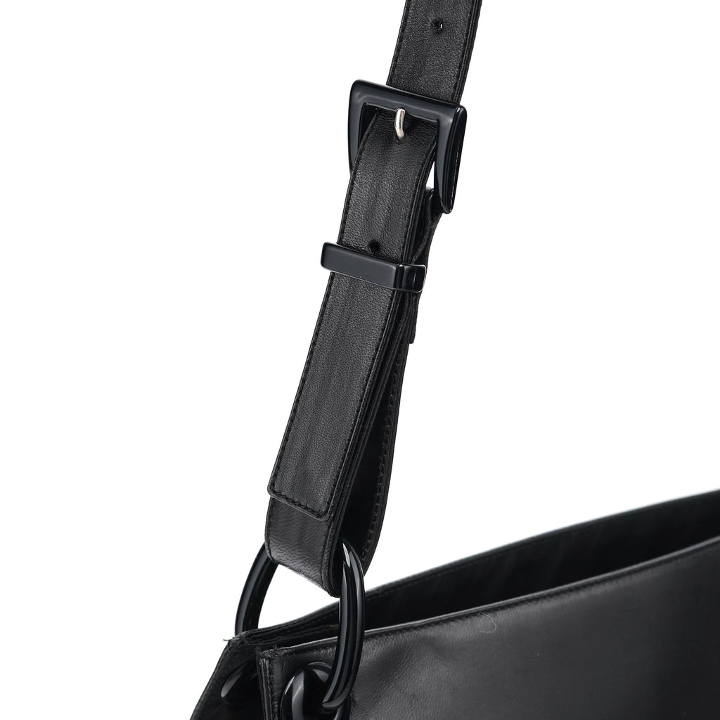 B7177 Black Nappa Tessuto Shoulder Bag