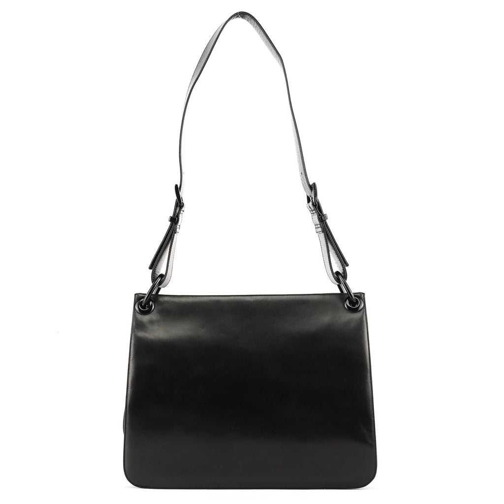 B7177 Black Nappa Tessuto Shoulder Bag