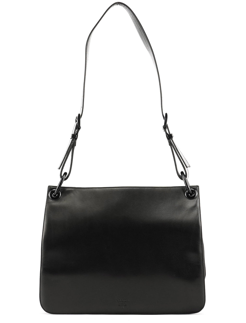 B7177 Black Nappa Tessuto Shoulder Bag