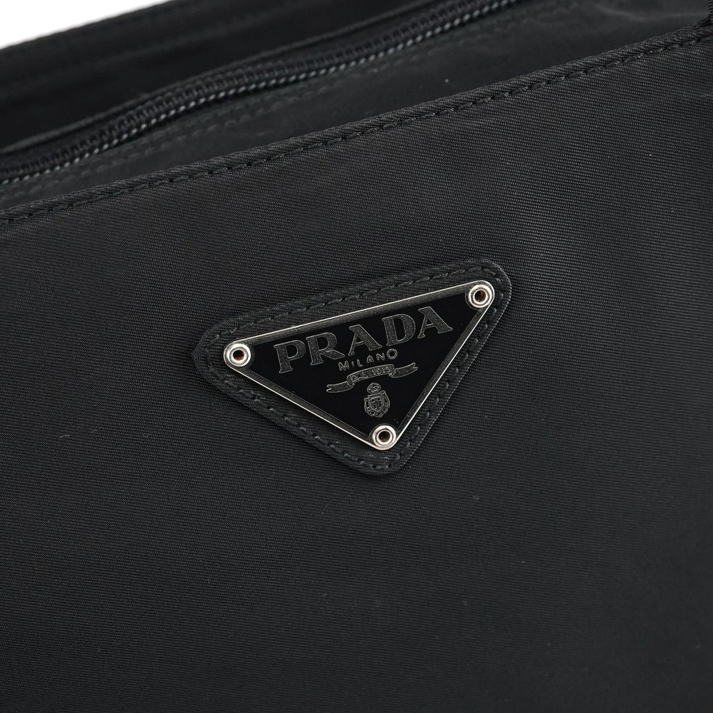 B7276 Black Nylon Tessuto City Tote Bag