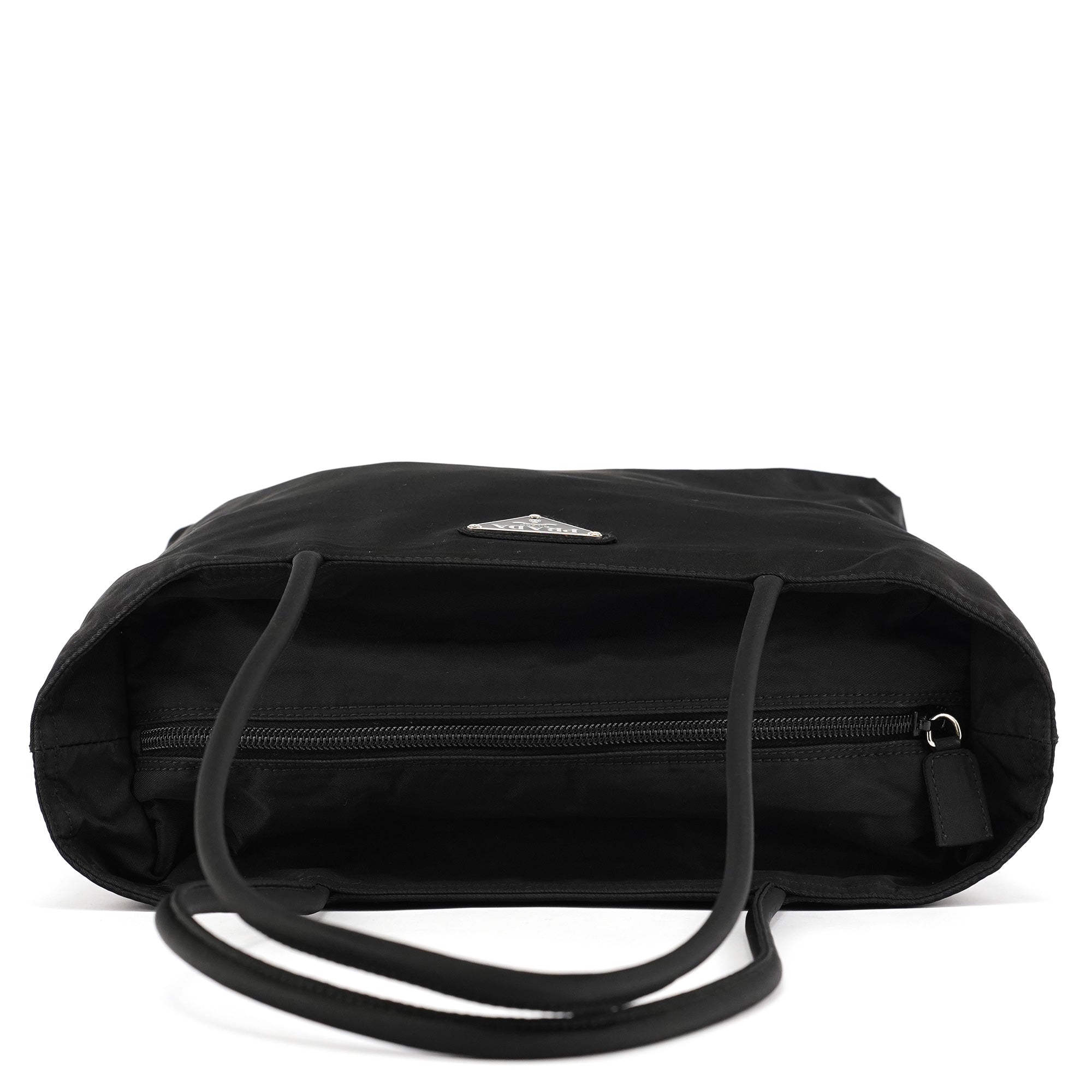 B7276 Black Nylon Tessuto City Tote Bag