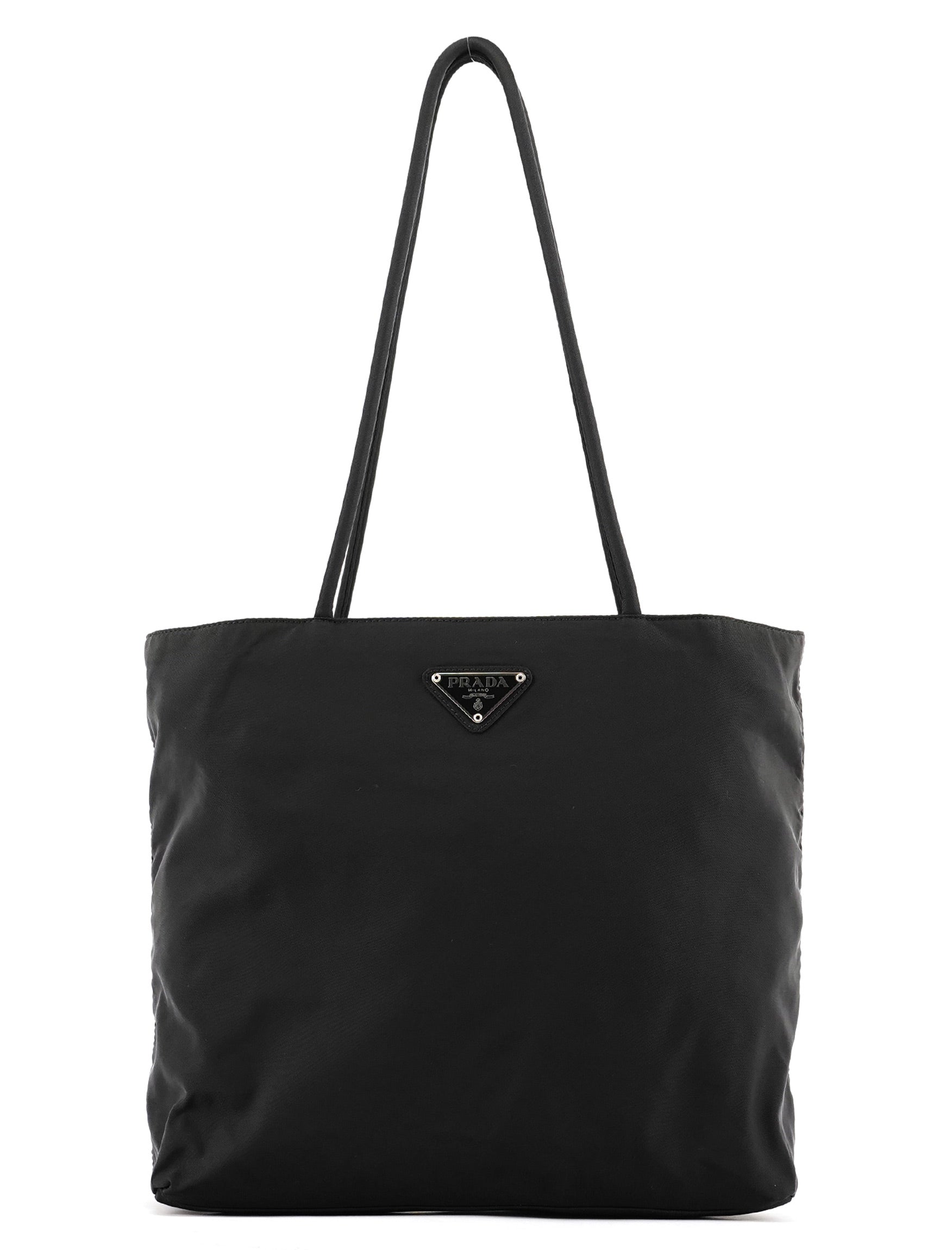 B7276 Black Nylon Tessuto City Tote Bag