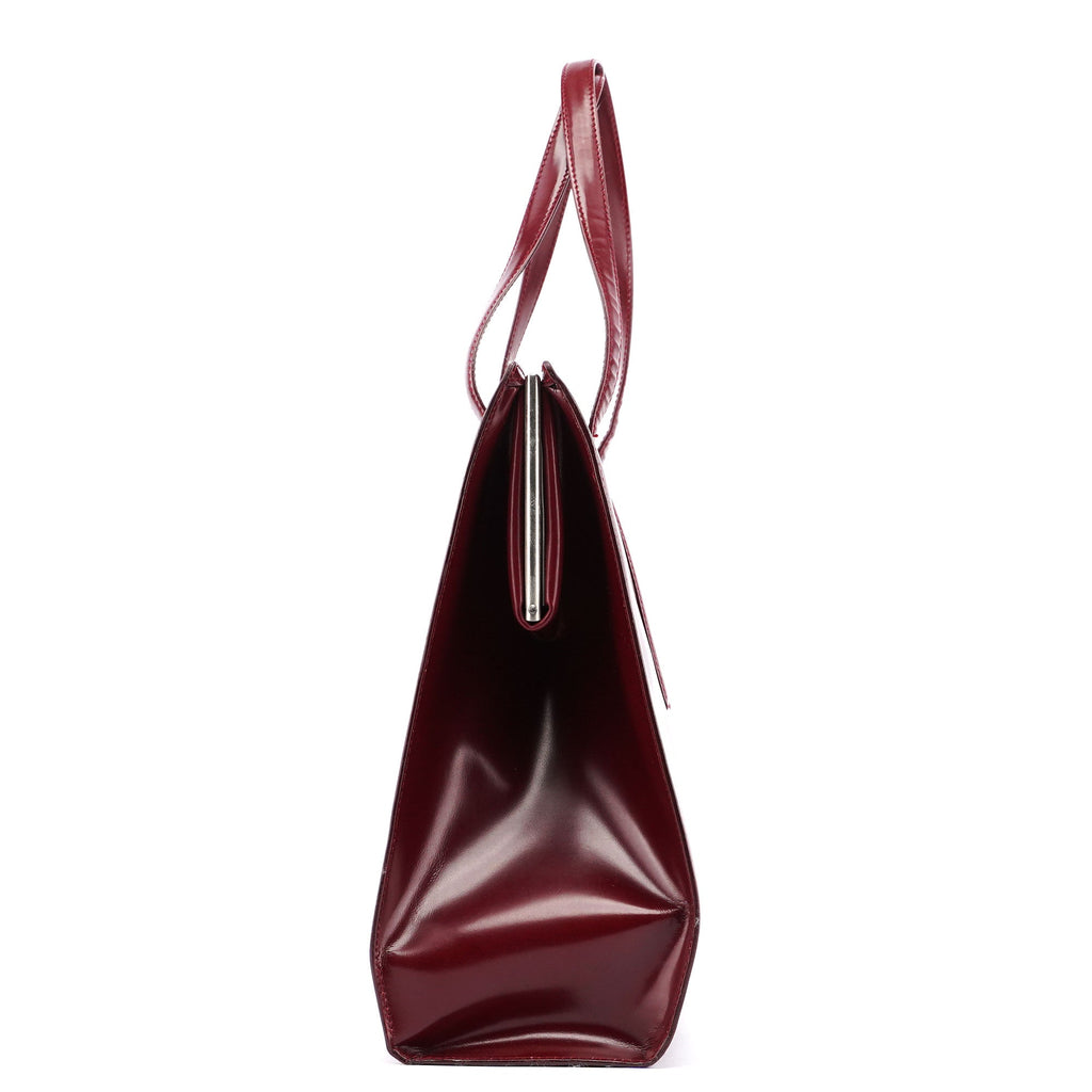 B7389 Burgundy Spazzolato Clutch Tote Bag