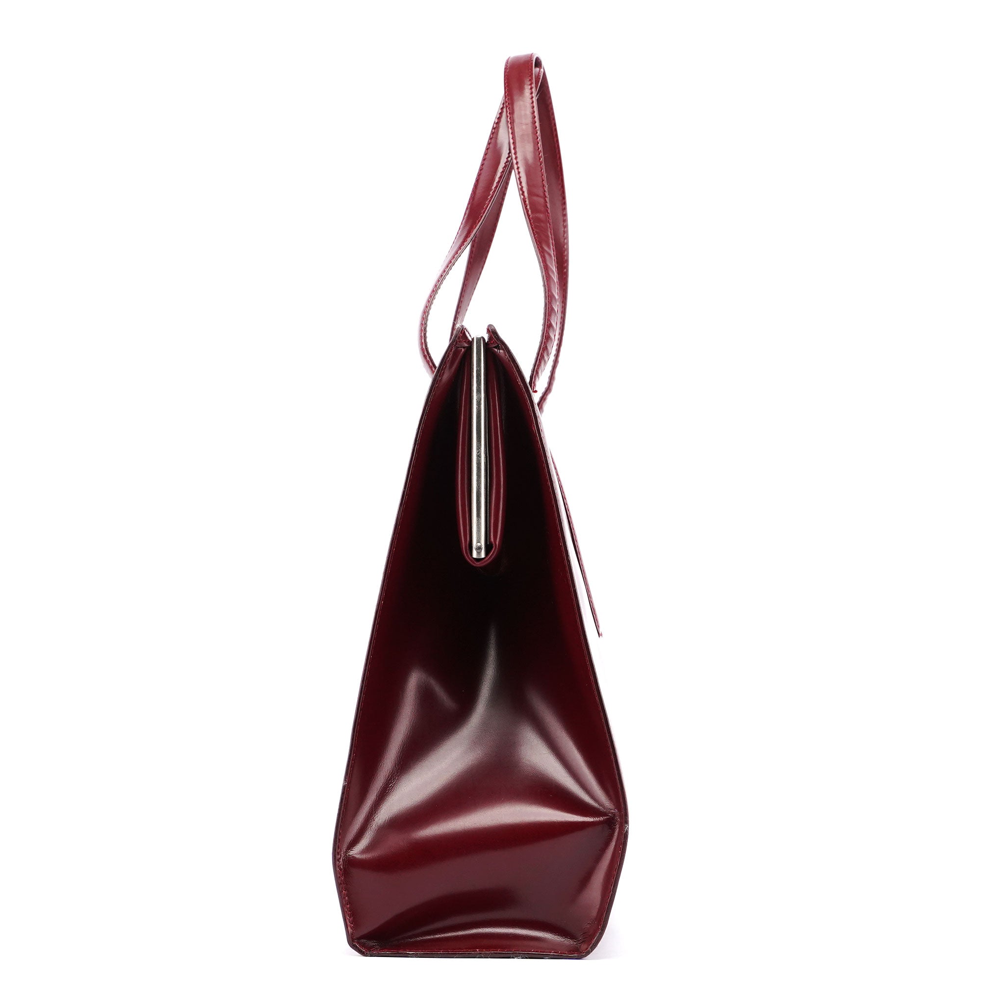 B7389 Burgundy Spazzolato Clutch Tote Bag
