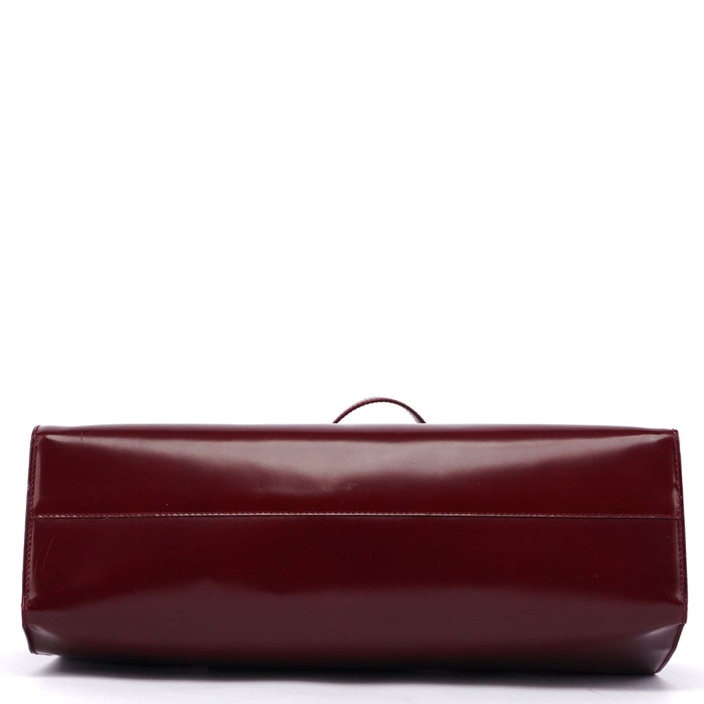 B7389 Burgundy Spazzolato Clutch Tote Bag