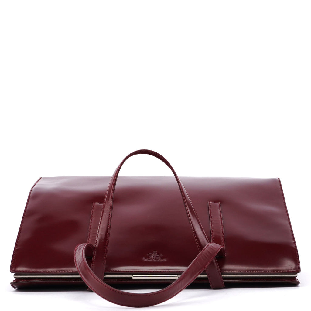 B7389 Burgundy Spazzolato Clutch Tote Bag