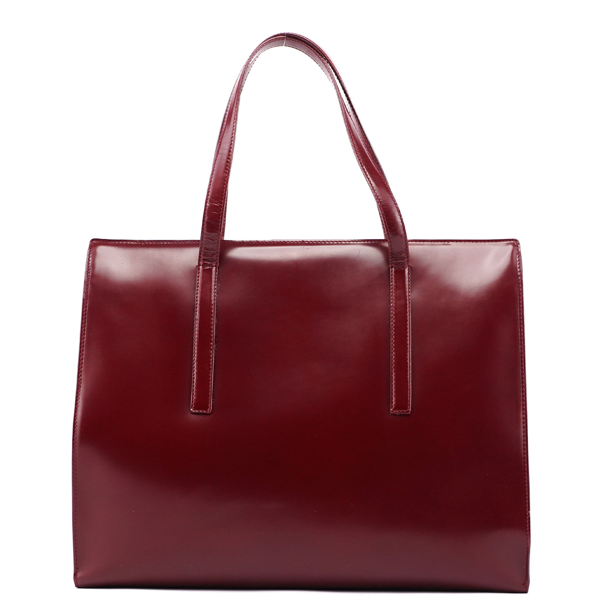 B7389 Burgundy Spazzolato Clutch Tote Bag