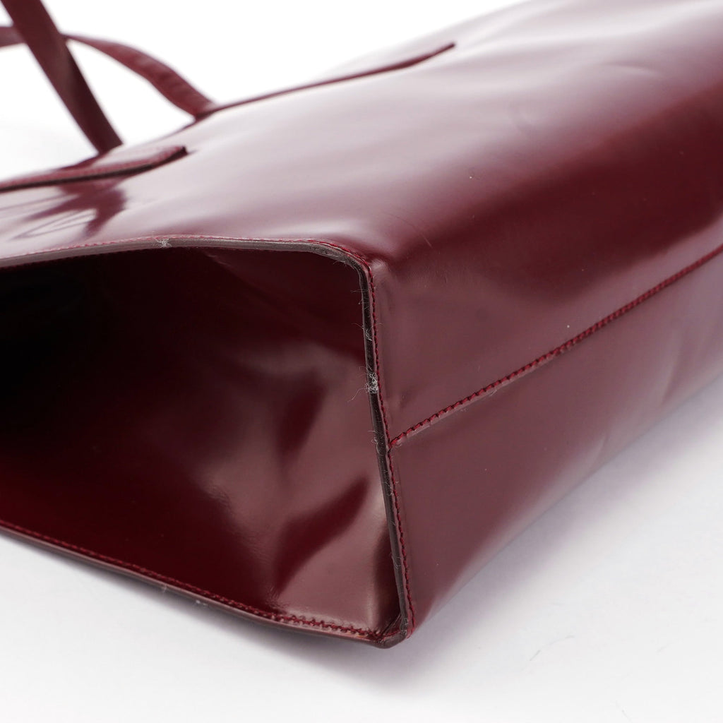 B7389 Burgundy Spazzolato Clutch Tote Bag