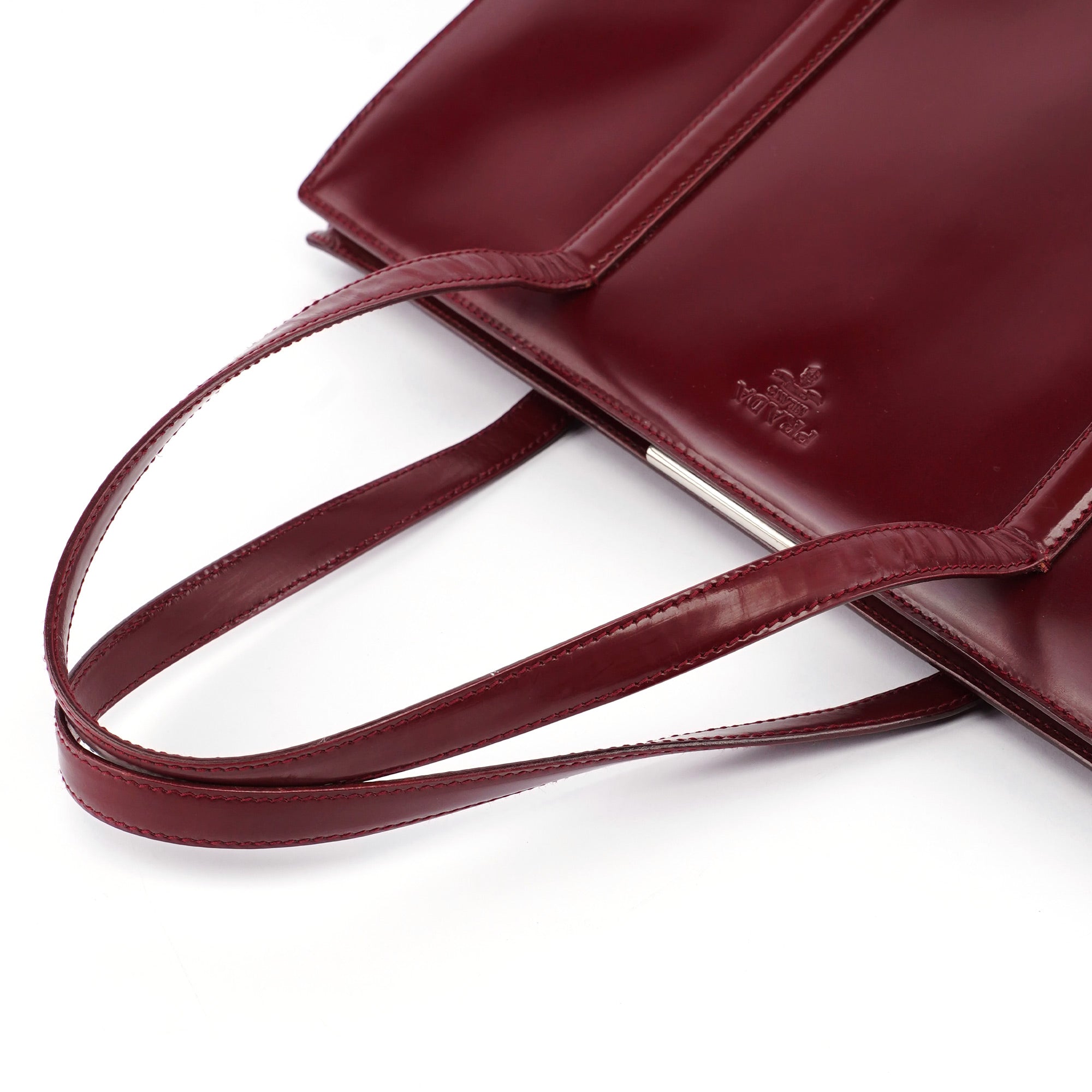 B7389 Burgundy Spazzolato Clutch Tote Bag