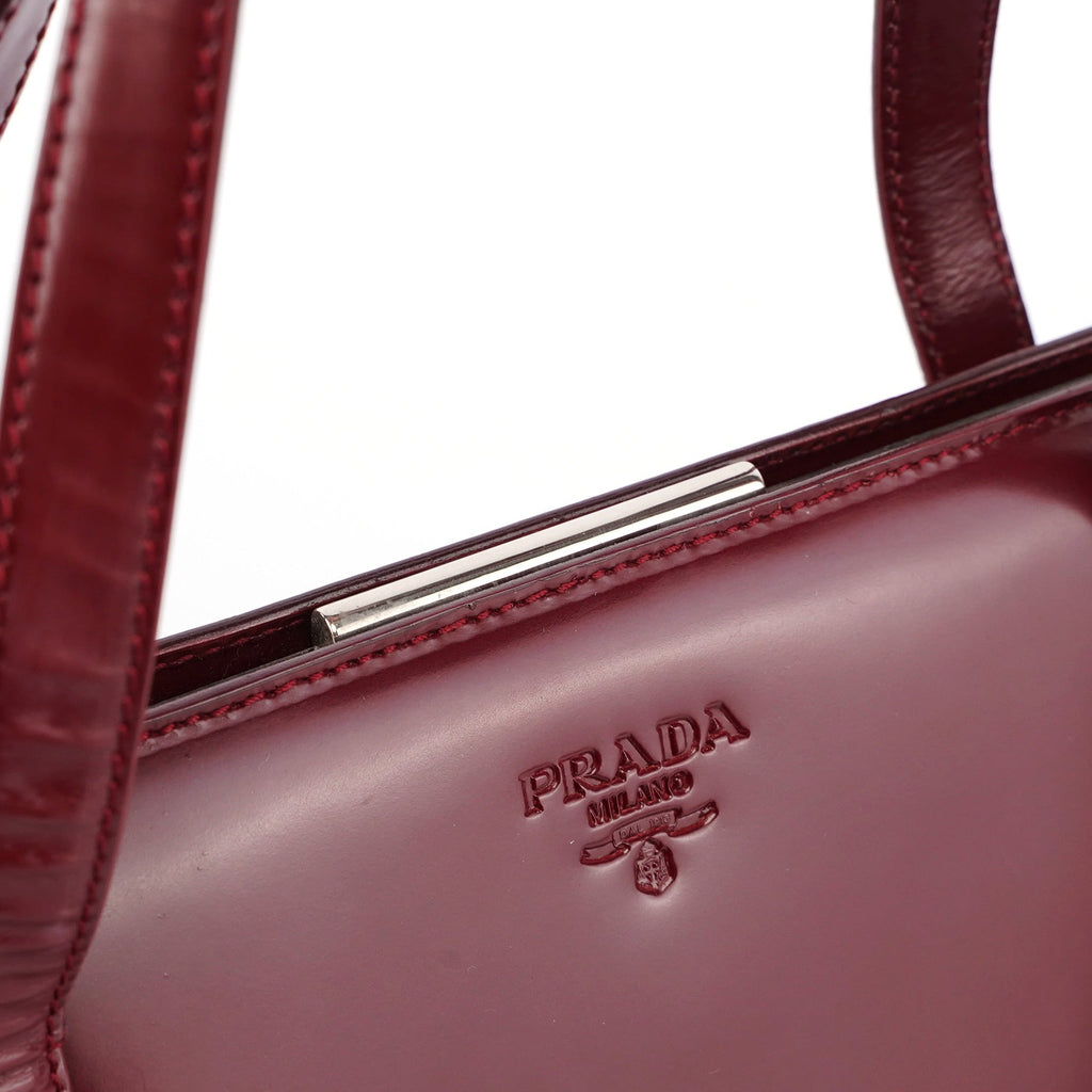 B7389 Burgundy Spazzolato Clutch Tote Bag