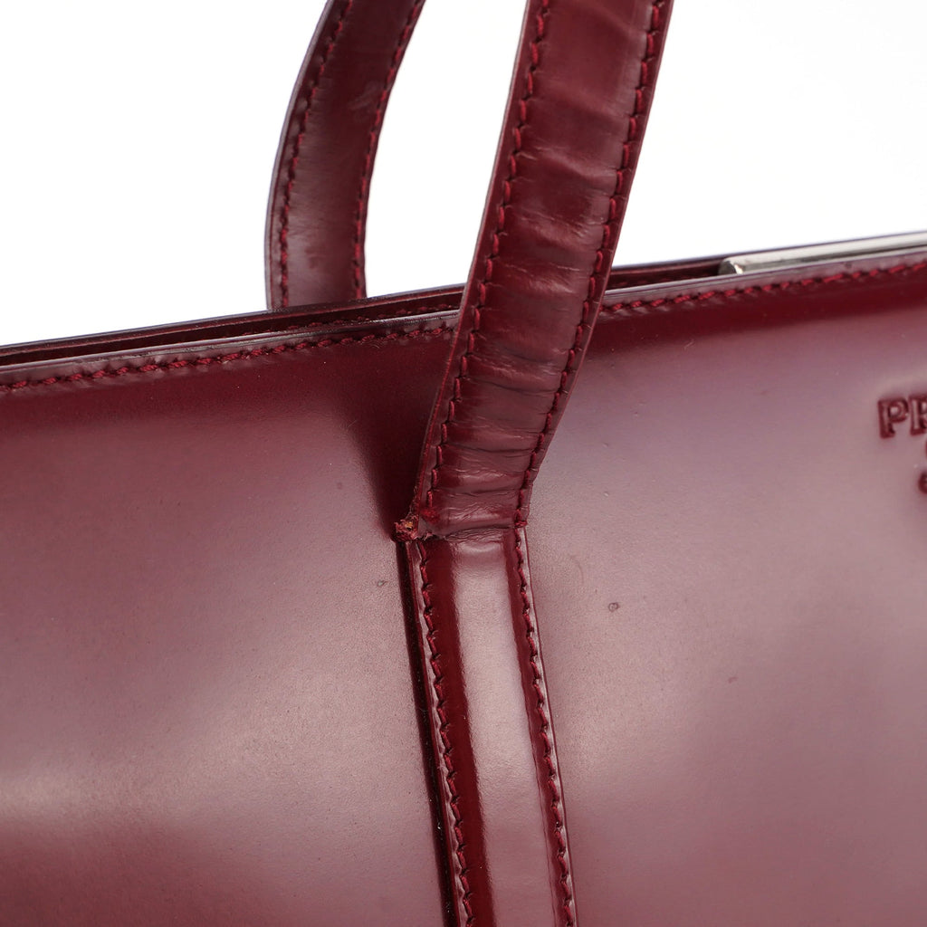 B7389 Burgundy Spazzolato Clutch Tote Bag