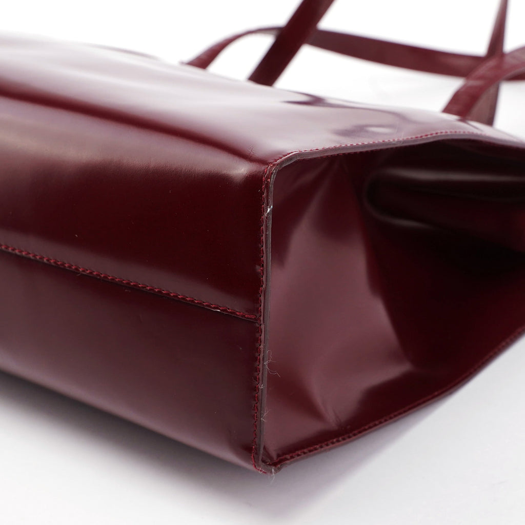B7389 Burgundy Spazzolato Clutch Tote Bag