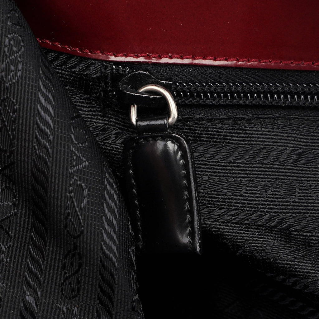 B7389 Burgundy Spazzolato Clutch Tote Bag