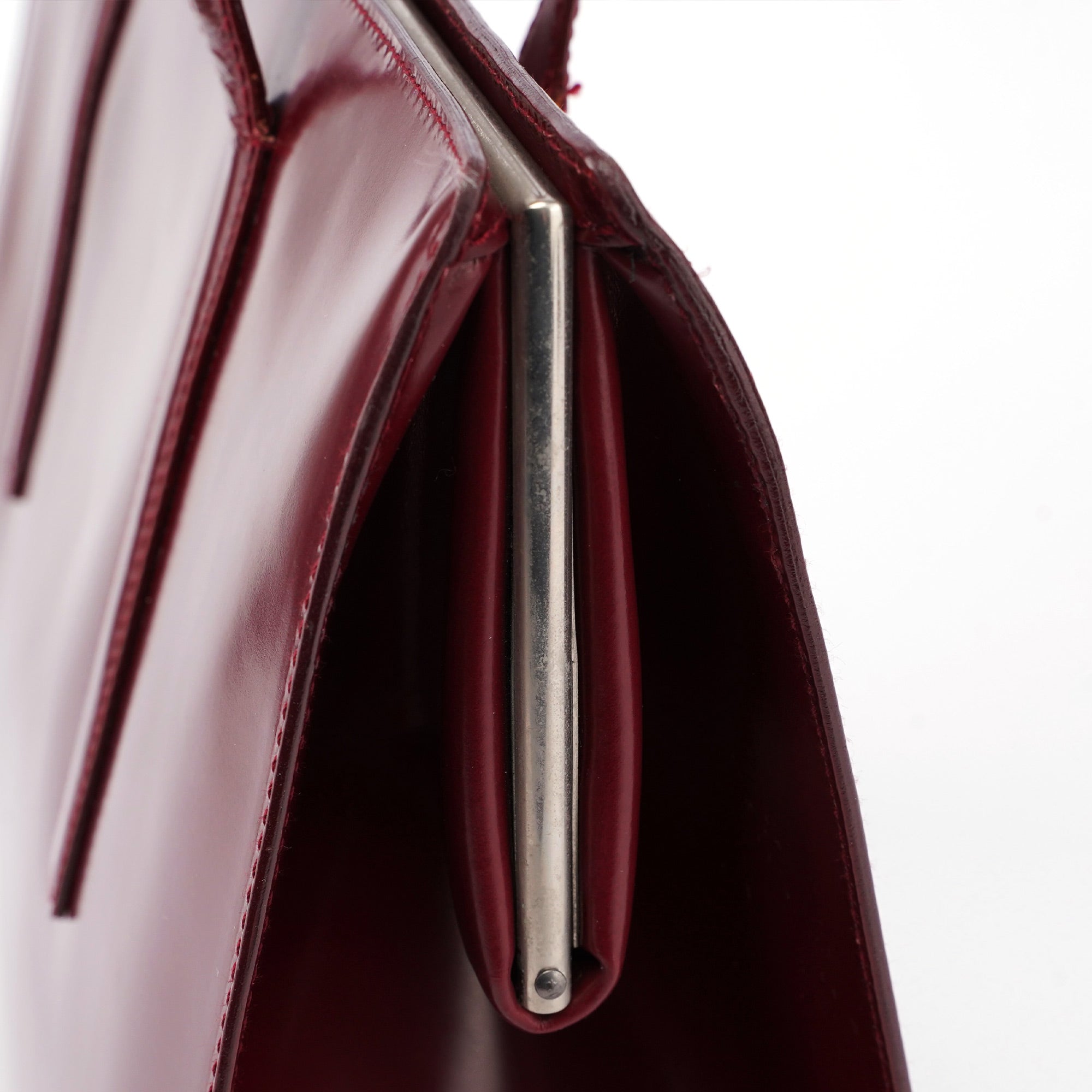 B7389 Burgundy Spazzolato Clutch Tote Bag