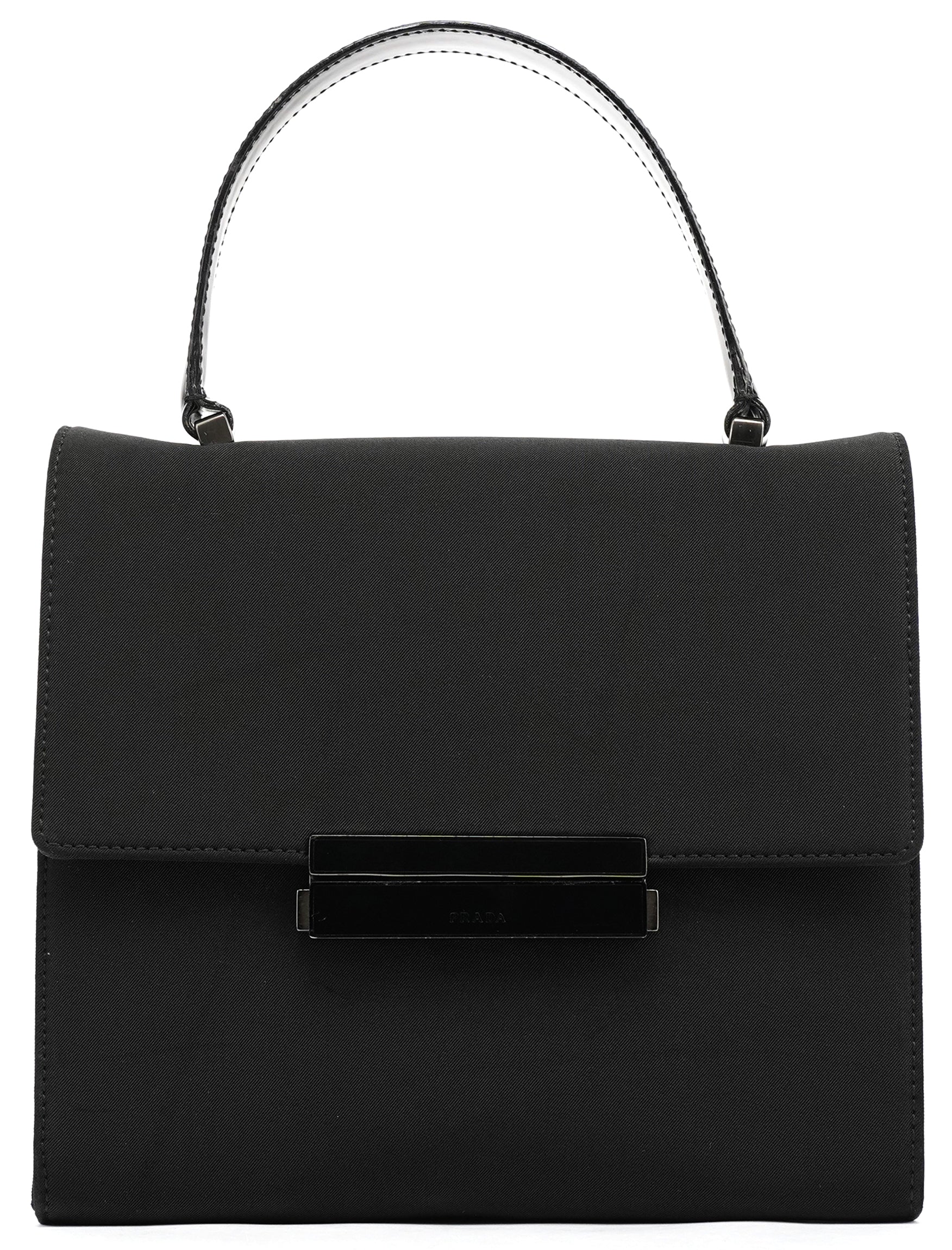 B7415 Black Tessuto Nylon Top Handle Bag