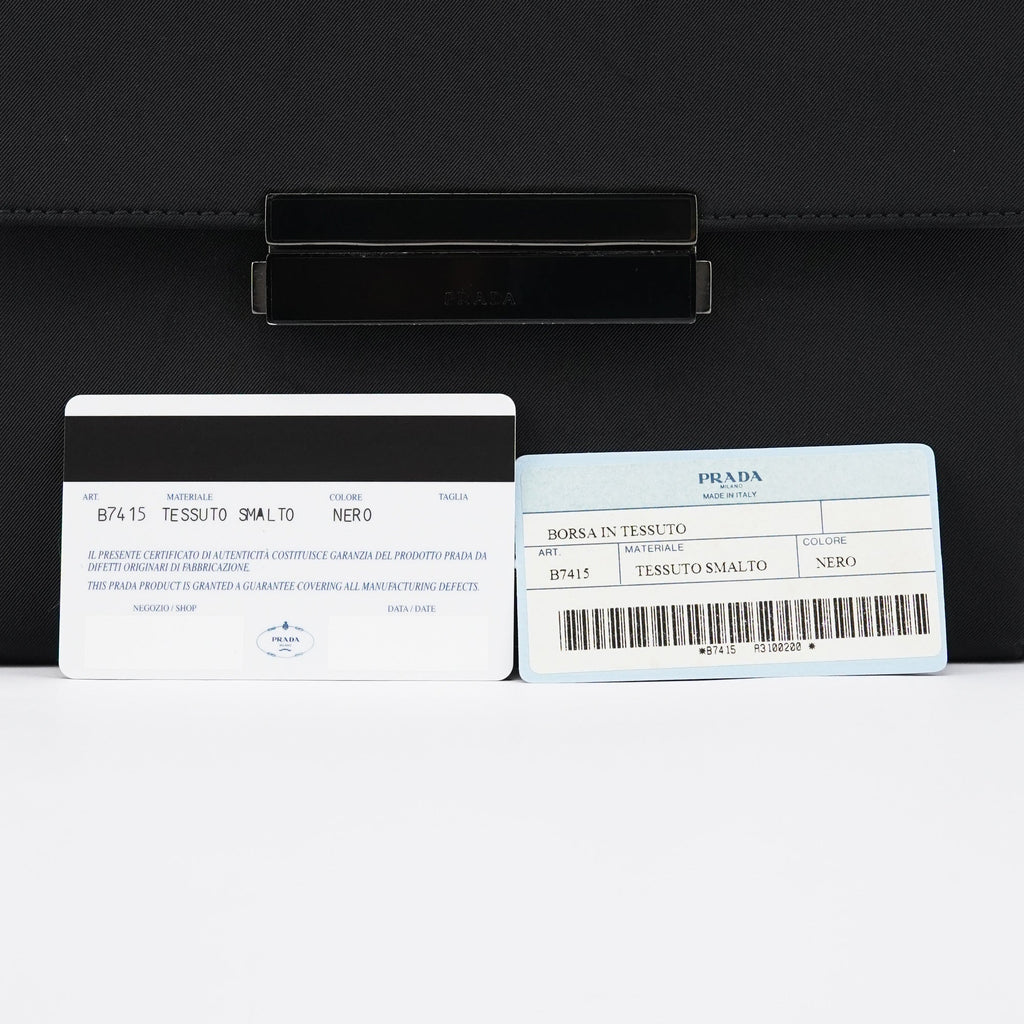 B7415 Black Tessuto Nylon Top Handle Bag