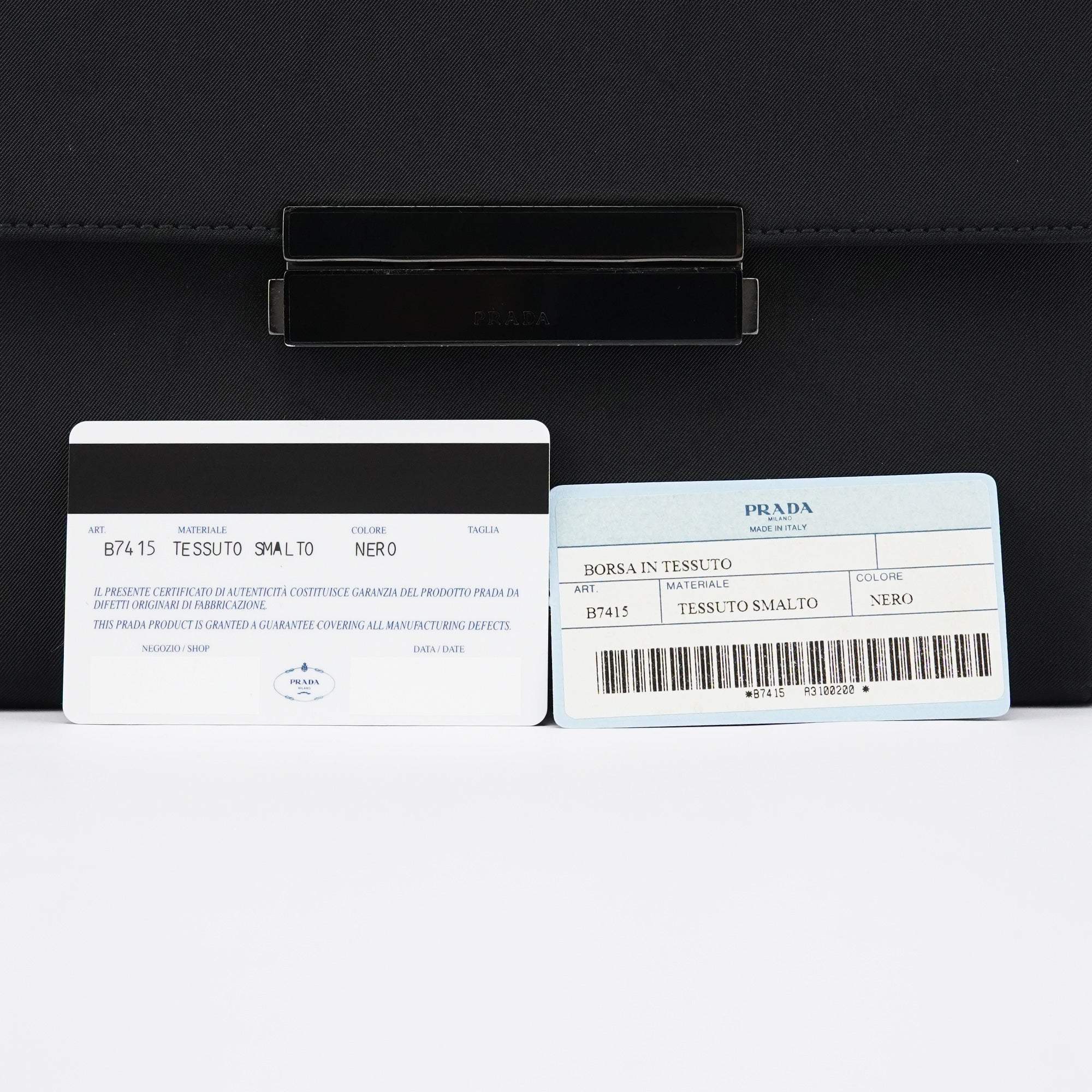 B7415 Black Tessuto Nylon Top Handle Bag